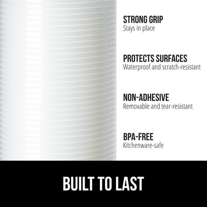 GORILLA GRIP DuraGuard Shelf Liner, Non-Adhesive Cabinet Liners for Kitchen Drawers, Shelves, Refrigerator, Pantry Storage, Bathroom Closet, Durable Waterproof BPA Free Ribbed Plastic, 12x20 Clear