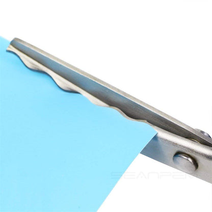 Fabric Pinking Shears, Professional Stainless Steel Handled Scissors, Black, 18mm Scalloped Blade