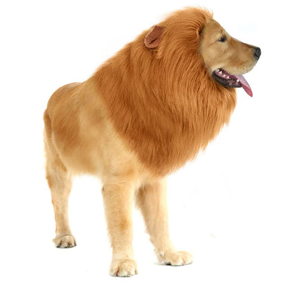 CPPSLEE Lion Mane for Dog Costumes, Realistic Wig for Medium to Large Sized Dogs, Halloween Costumes (Brown)