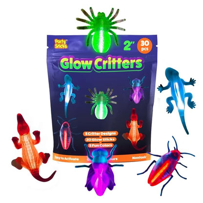 Glow Critters and Halloween Trick or Treat Glow Skeletons and Pumpkins - Glow Sticks Party Favors - Glow in The Dark Party Supplies