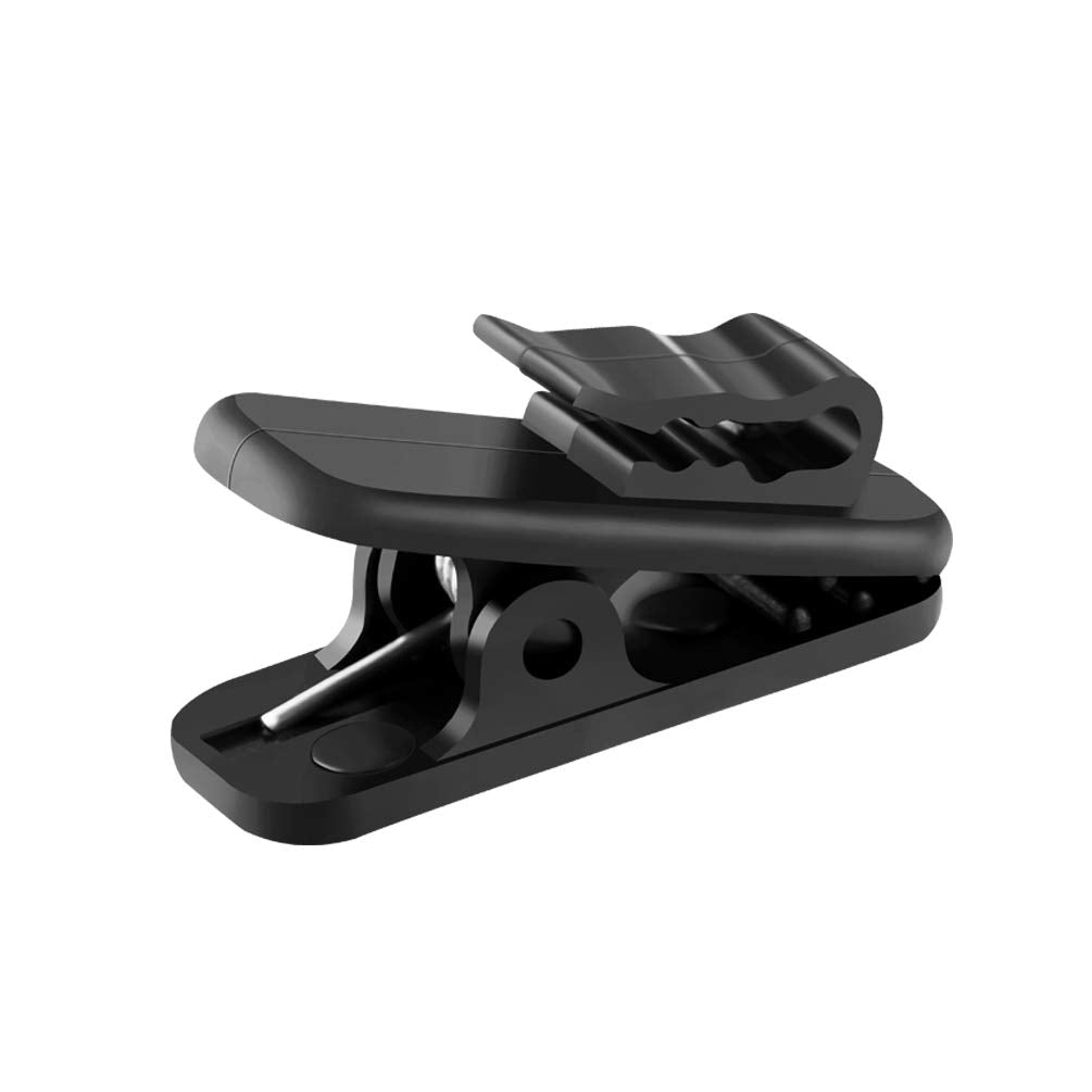 FENGWANGLI Headphone Clip for Shirt, 1 Inch Length Small Earbud Cord Management Earphone Mount Cable Clothing Clip to Keep Microphone Cord in Place for 1.5mm Diameter Round Wire (12 Pcs/Black)