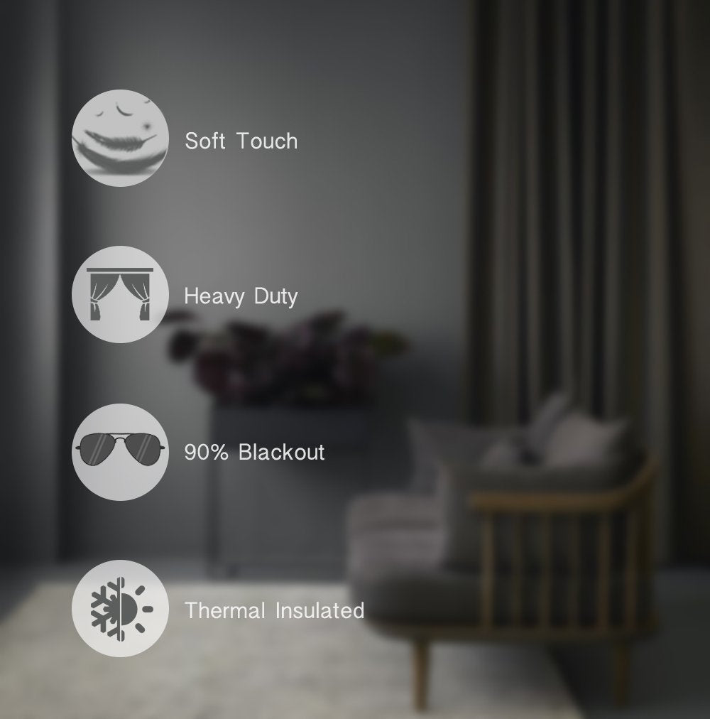 Rose Home Fashion Blackout Sliding Door Curtains, Room Darkening Thermal Insulated Curtains for Living Room Bedroom, Sliding Glass Door Drapes, 1 Panel, W52 x L96, Biscotti Beige