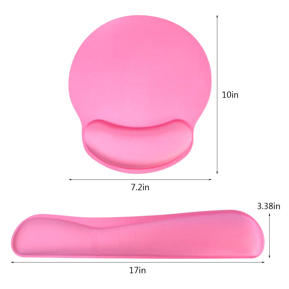 Keyboard Wrist Rest Pad Mouse Pad, Memory Foam, Rest Pads Sets for Comfortable Typing & Wrist Pain Relief, Anti-Slip Rubber Base (Rose Pink)