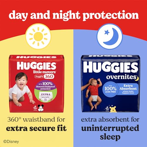 Huggies Size 7 Overnites Baby Diapers: Overnight Diapers, Size 7 (41+ lbs), 68 Ct (2 Packs of 34), Packaging May Vary