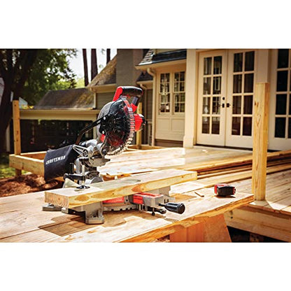 CRAFTSMAN V20 Cordless Sliding Miter Saw, 7-1/4 inch, Single Bevel, Battery and Charger Included (CMCS714M1)