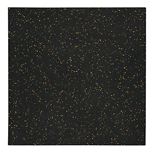 Genaflex Pro Rubber Heavy Duty High Density Shock Absorbent Laminated Gym Tile - 1" Thick X 20" W X 20" L - 2.7 Sq. Ft. (1 Tile - 2.7 Sq. Ft., Tan/Black)