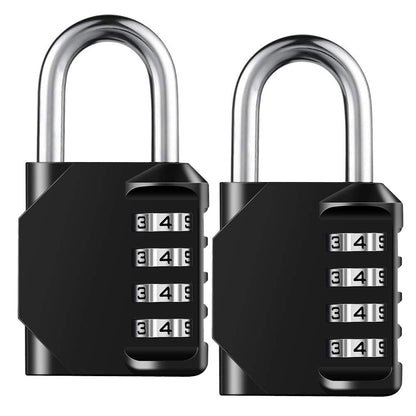 Combination Lock Resettable 4 Digit Padlock with Combination, AIHYTU Waterproof and Heavy Duty Combination Padlock Outdoor for School Gym Locker, Fence Gate, Toolbox, Employee Hasp Locker – 2 Pack