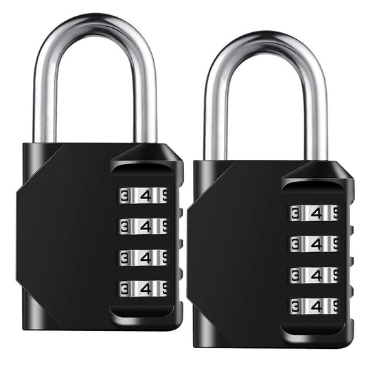 Combination Lock Resettable 4 Digit Padlock with Combination, AIHYTU Waterproof and Heavy Duty Combination Padlock Outdoor for School Gym Locker, Fence Gate, Toolbox, Employee Hasp Locker – 2 Pack