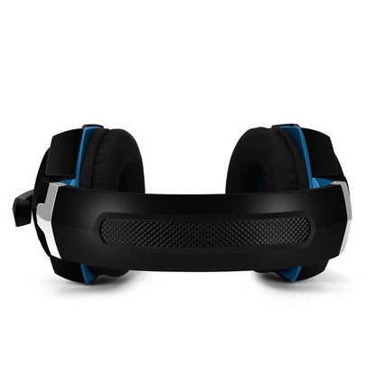 Gaming Headset with Mic for PC,PS4,Xbox One,Over-ear Headphones with Volume Control LED Light Cool Style Stereo,Noise Reduction for Laptops,Smartphone,Computer (Black & Blue)