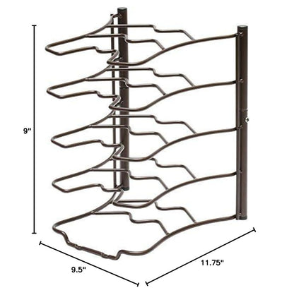 Deco Brothers Pan Organizer Rack for Kitchen Cabinet and Counter, Bronze