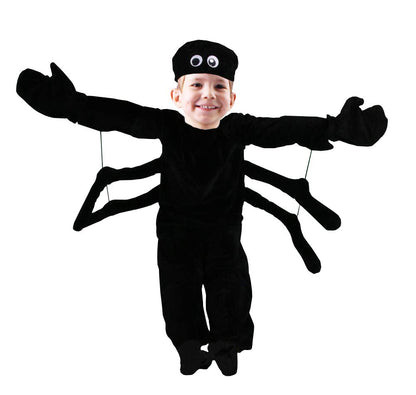 KIMI HOUSE Spider Costume for Kids, Perfect for Halloween, Animal Dress up Party, Black(M/5-7Y)