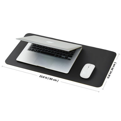 Compact Leather Desk Mat - Small Non-Slip PU Desk Pad for Office and Home - Desk Organization and Accessories - Ideal for Large Mouse Pad and Small Desk Mats on Top of Desks (Black,23.6"x 11.8")
