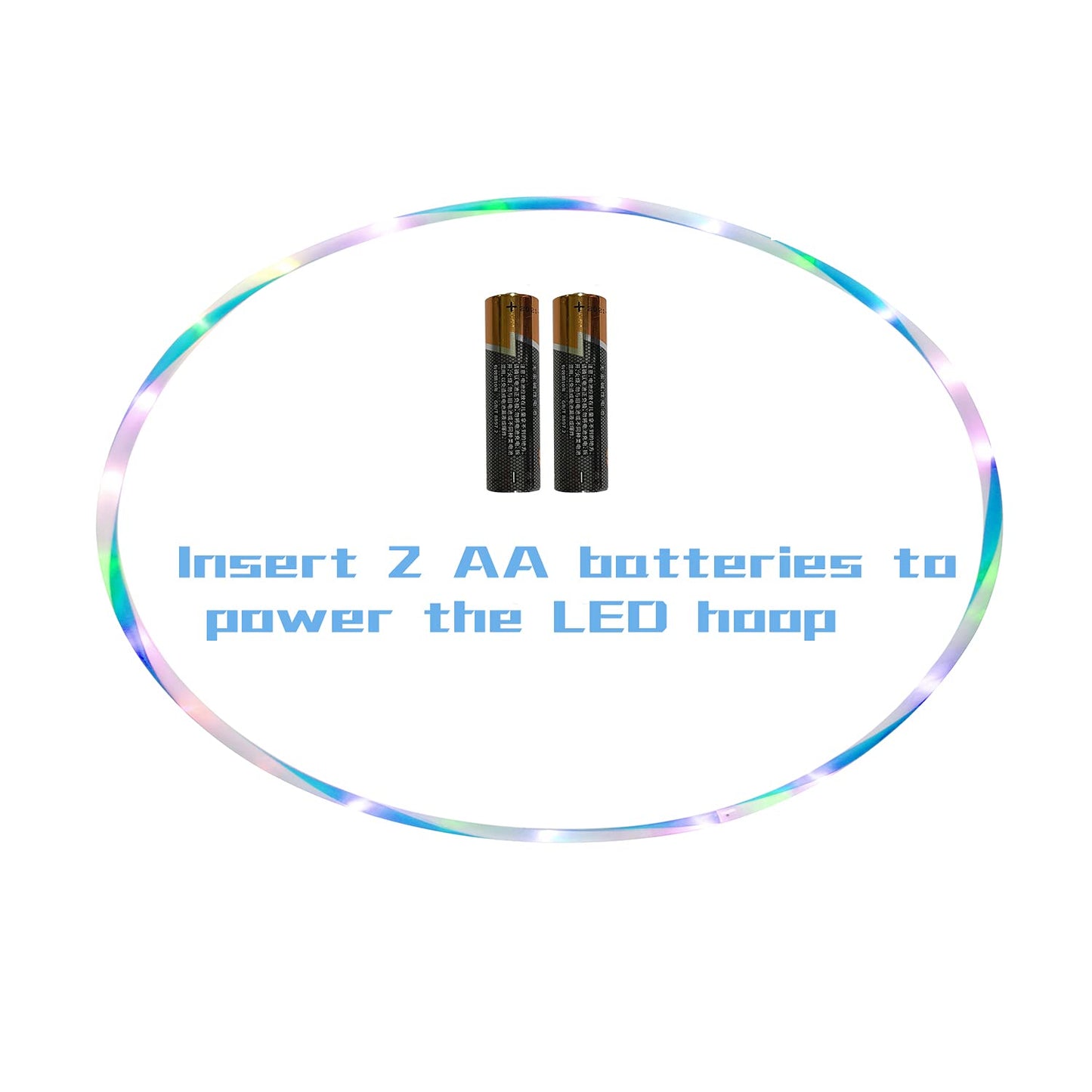 LED Hoop Dance Fitness Exercise Light Up Hoop for Kids & Adults, Auto Color Changing Strobe Glow Light, 36in (2 AA Batteries Needed, Not Included)