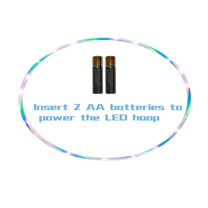 LED Hoop Dance Fitness Exercise Light Up Hoop for Kids & Adults, Auto Color Changing Strobe Glow Light, 36in (2 AA Batteries Needed, Not Included)