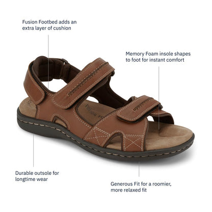 Dockers Mens Newpage Outdoor Sport Sandal Shoe,Rust,12