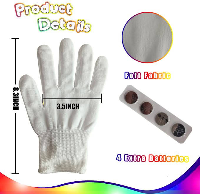 COLEDRE Kids Toys 12 Colors LED Gloves Cool Toys Gifts for Age 5-7 8-12 Years Old Boys Girls Halloween Costumes Light Up Gloves Stocking Stuffers Kids Christmas Birthday Parties Gifts (1 Pair M)