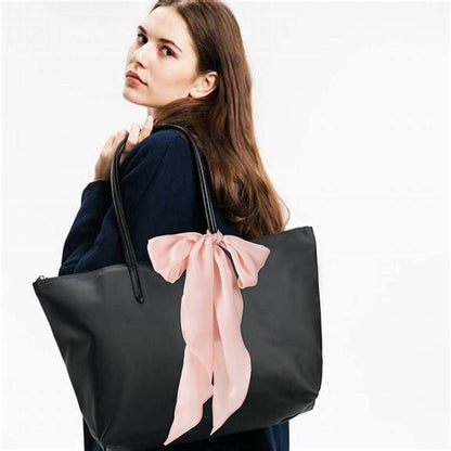 GERINLY Pink Neckerchief Plain Skinny Neck Scarf for 50s Costume Headband Long Narrow Purse Scarf Satin Accessory (Pink)