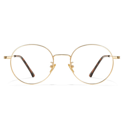 Cyxus Blue Light Glasses for Women Round Wire Frame Computer Glasses for Men UV Blocking Filter Clear Lens Metal Eyewear Ultralight Relieve Digital Screen Eye Strain, Headache