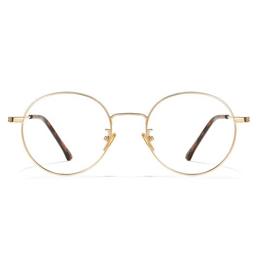 Cyxus Blue Light Glasses for Women Round Wire Frame Computer Glasses for Men UV Blocking Filter Clear Lens Metal Eyewear Ultralight Relieve Digital Screen Eye Strain, Headache