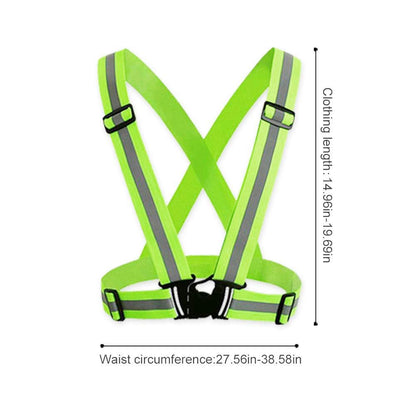 2 Pcs Reflective Vest Adjustable Reflective Running Gear Safety Vest Waist Belt Stripes Jacket High Visibility for Outdoor Jogging, Cycling, Walking, Safety Work, Motorcycle Riding and Running
