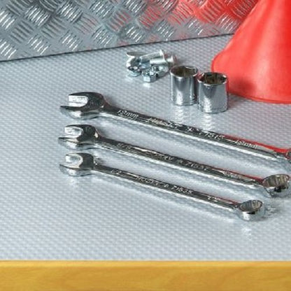 Con-Tact Brand Premium Plus Non-Adhesive Shelf Liner, Heavy Duty and Multi-Functional Drawer Liner, 12" x 6', Woven Clear, Pack of 1 Roll