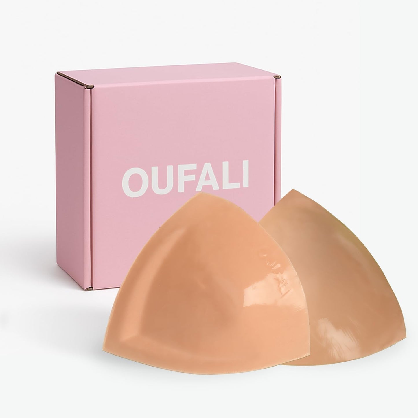 Large Size Lift Inserts Sticky Bra Lightly Padded for Large Bust Adhesive Lifting Bras for D+ Cup Reusable Washable Size L Beige