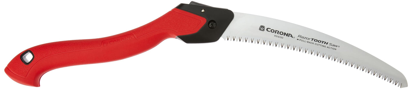 Corona Tools 10-Inch RazorTOOTH Folding Pruning Designed for Single Use | Curved Blade Hand Saw | Cuts Branches Up to 6" in Diameter | RS16150, Red