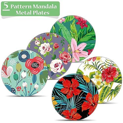 8 Pcs Phone Magnet Car Metal Plate Mount Metal Plate for Cell Holder Magnetic Car Mount Compatible with Magnetic Car Mounts Replacement Sticker(Summer Flower Style)