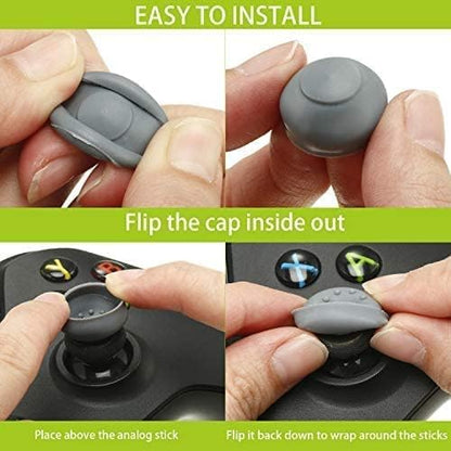 24-Pack Anti-Slip Silicone Thumb Grips Caps | High-Sensitivity Joystick Silicone Accessories Replacement Parts for PS4, PS5, Xbox 360, Xbox One, Xbox Series X/S Controller