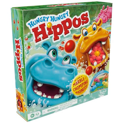 Hungry Hungry Hippos Game for Preschoolers | Instant Marble Relaunch, Easy Set-Up & Storage| Ages 4 and Up | 2 to 4 Players | Kids Games