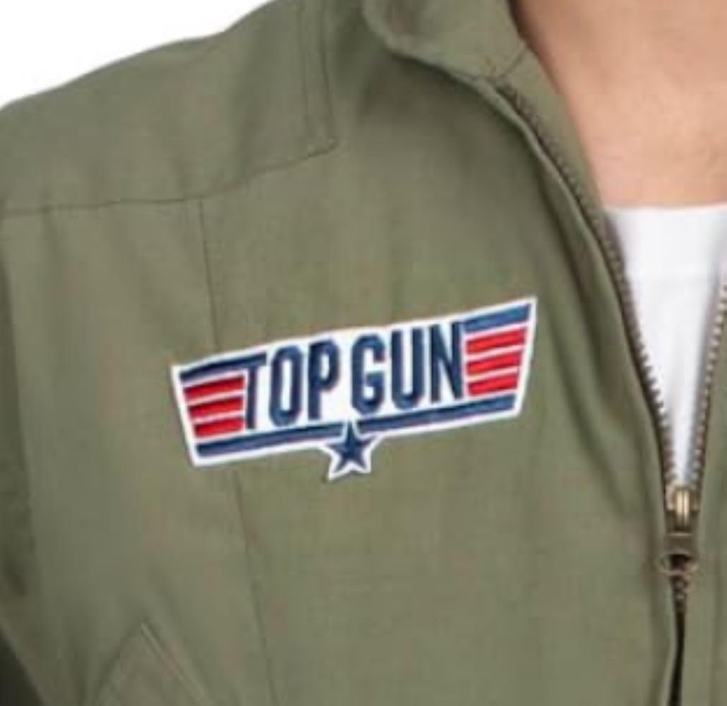 Leg Avenue Mens Licensed Top Gun Flight Suit Costume, X-LARGE, Khaki/Green