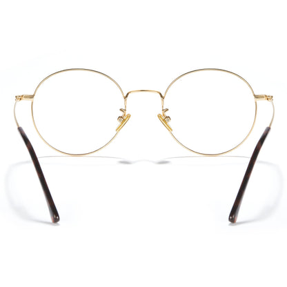 Cyxus Blue Light Glasses for Women Round Wire Frame Computer Glasses for Men UV Blocking Filter Clear Lens Metal Eyewear Ultralight Relieve Digital Screen Eye Strain, Headache