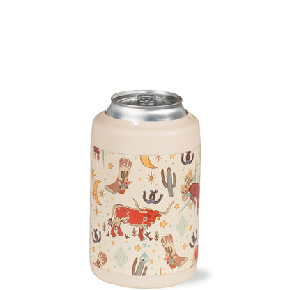 HydroJug Standard Can Cooler - 2-in-1 Insulated Can Cooler Cup - Stainless Steel Can Holder with Non-Slip Rubber Base - Screw-Top Lid - Dishwasher Safe - 12oz, Rodeo