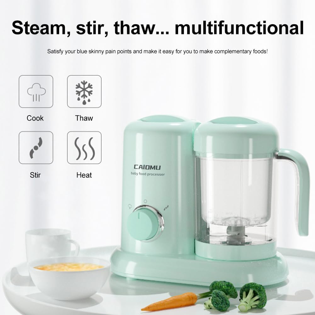 Kobuer 4 in 1 Baby Food Maker, Multifunction Baby Food Processor and Steamer, Puree Blender, Multifunctional Baby Puree Maker, Mini Food Grinder Cooking