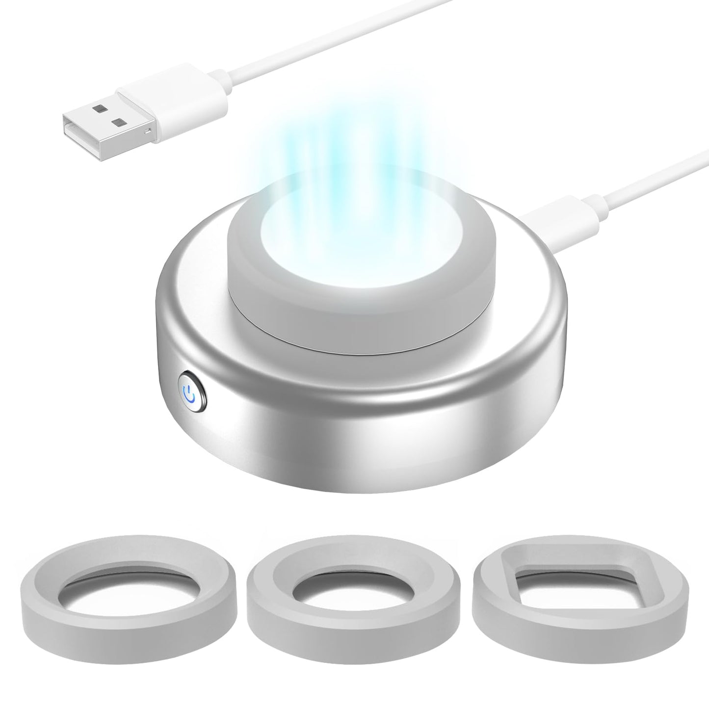 ECEEN Solar Watch Fast Charger, Led Light Charging Solar Watches with Men, Women & Square 3 Size Caps Compatible Casio G Shock, Tough, Protrek, Seiko, Citizen, Garmin, Timex, Bering, FANMIS