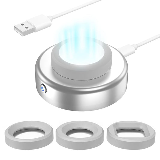 ECEEN Solar Watch Fast Charger, Led Light Charging Solar Watches with Men, Women & Square 3 Size Caps Compatible Casio G Shock, Tough, Protrek, Seiko, Citizen, Garmin, Timex, Bering, FANMIS