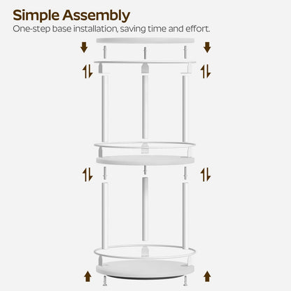 3-Tier Lazy Susan Organizer, Rotating Spice Rack, Spinning Organizer, Industrial Turntable Spice Rack Organizer for Cabinet, Kitchen Countertop, Pantry, Rustic Brown and Black SR23BR