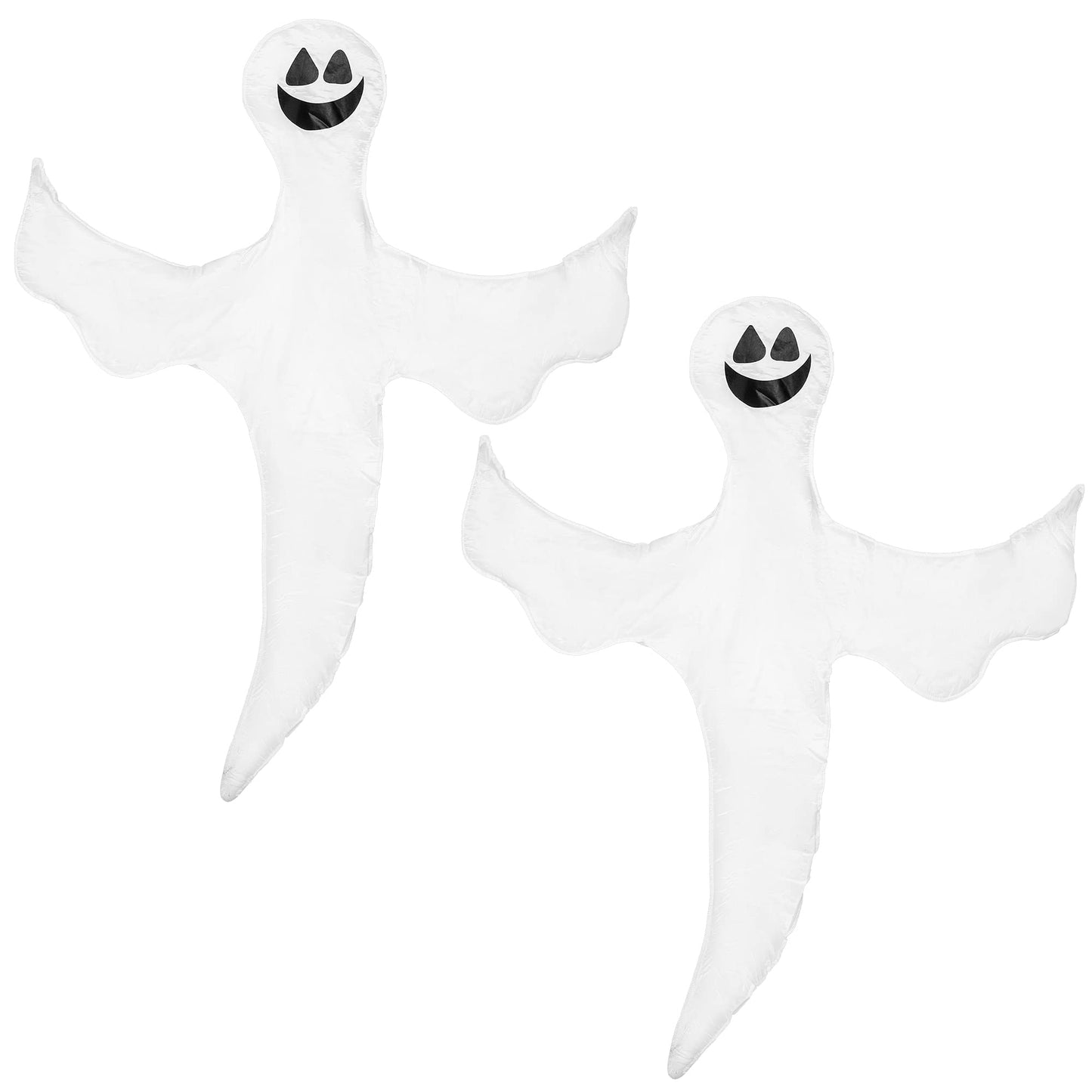 JOYIN 2 Pcs 53” Halloween Decoration Outdoor, Halloween Tree Wrap Ghost Decoration Outdoor, Smiling Hanging Ghost Design for Lawn, Tree, Party Supplies, Haunted House Wrap Decor