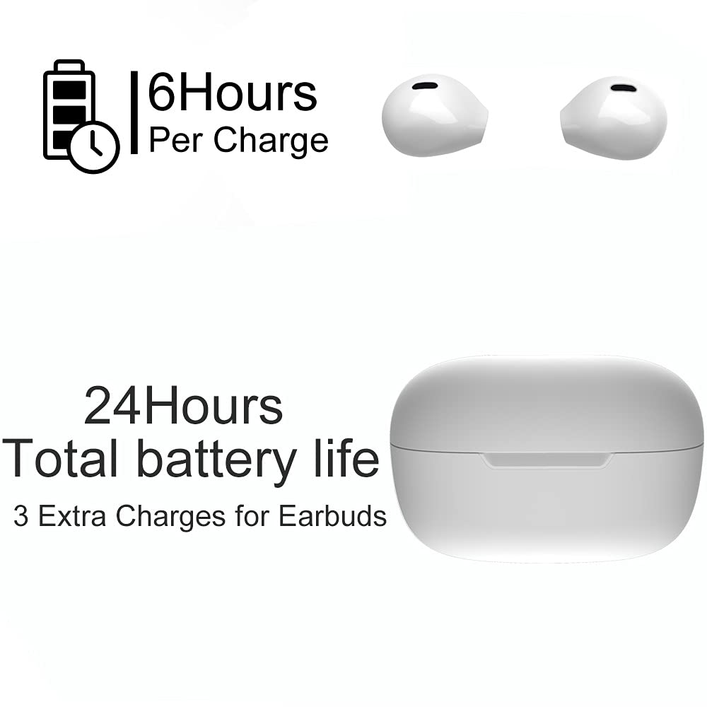 eleror Invisible Earbuds Bluetooth Mini Size, Wireless Earpiece Semi-in-Ear Ear Buds for Small Ear with Clear Sound, Comfortable Fit for Work, Home, Outworks