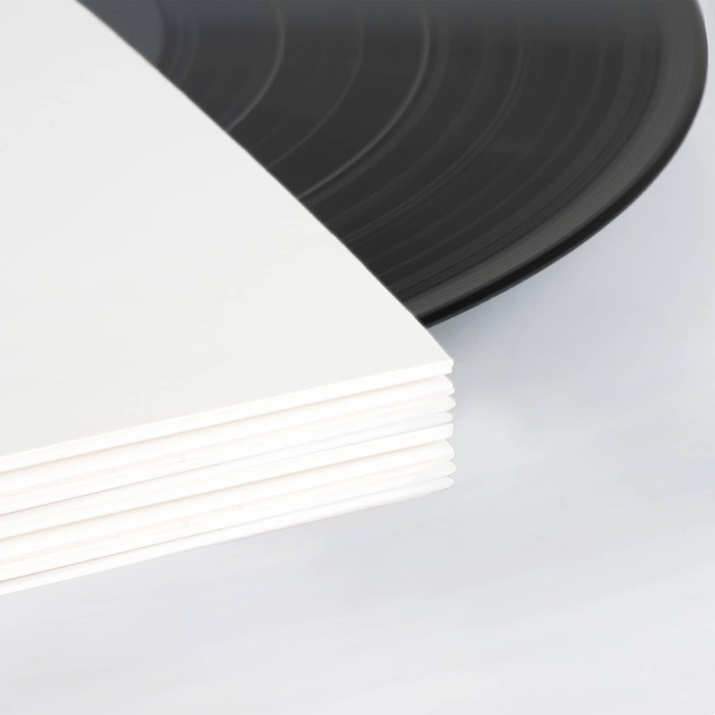 20ct 12-Inch LP Vinyl Record Jackets - 350gsm White Cardboard Covers, Blank Album for Outer Sleeves, No Center Hole, for CD Collection