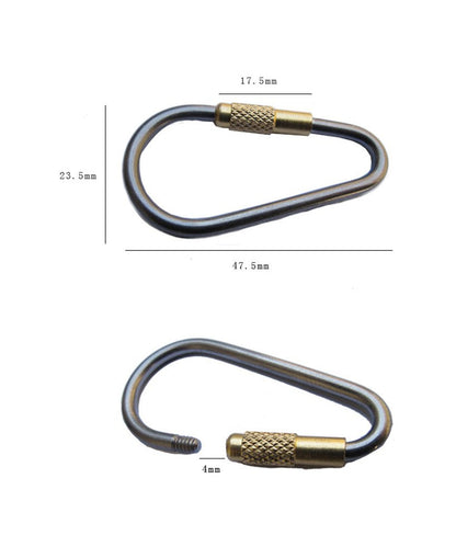 EKLOEN 5pcs MINI Titanium Locking Carabiner, Perfect D-Ring for Outdoor and Indoor Use