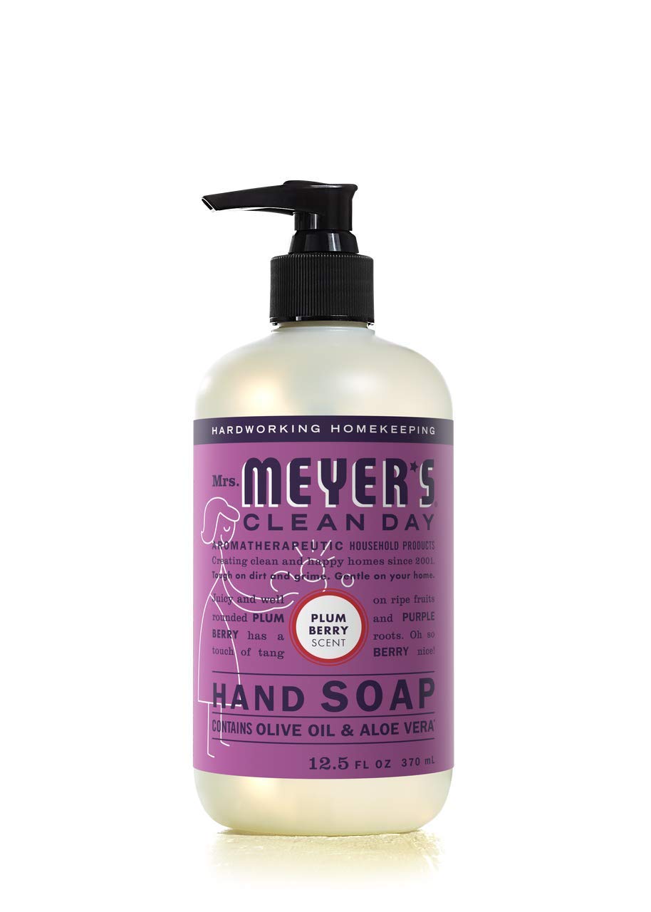 Mrs. Meyer's Clean Day Liquid Hand Soap 6 Scent Variety, Lavender, Rainwater, Oat Blossom, Plumberry, Lemon Verbena, Basil, 12.5 oz, 6 Count