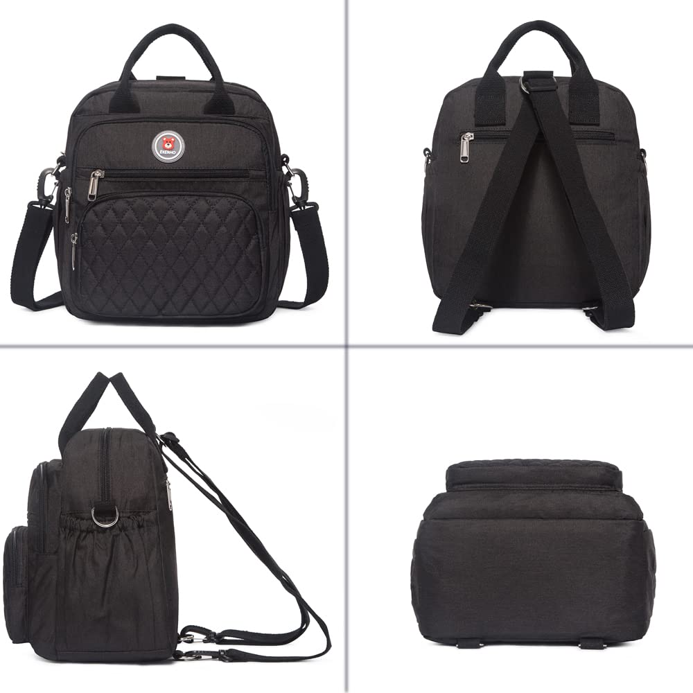 EKERHO Insulated Lunch Bag Backpack for Women/Men, 3 carrying way Lunch Tote, Large Waterproof Cooler Box with Side pockets for Adults, College, Work, Beach, Picnic, Black