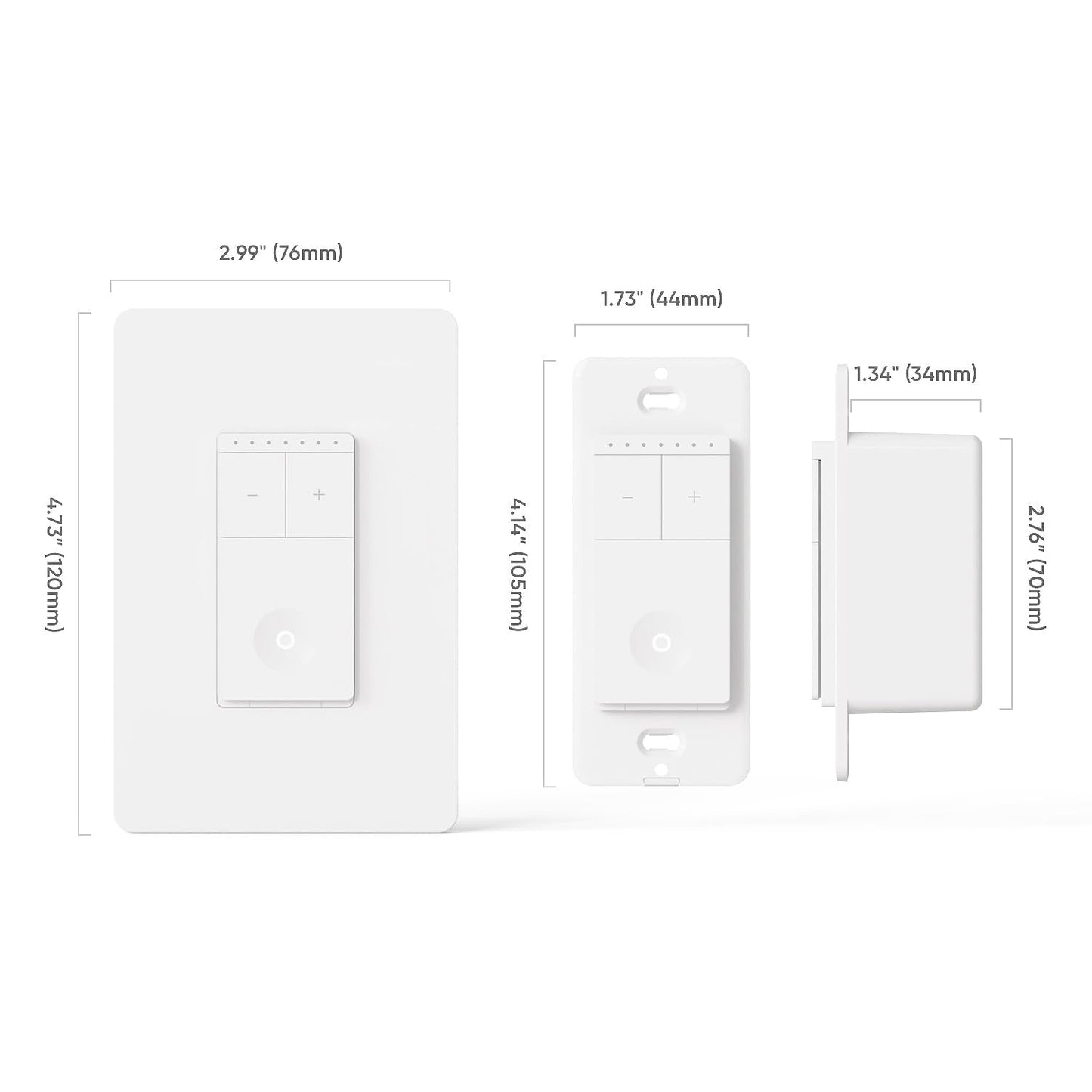 TREATLIFE 3 Way Smart Dimmer Switch 2 Pack, 2 Master Dimmer Switch Compatible with Alexa, Google Assistant, 2.4GHz WiFi Light Switch APP Remote Control, Neutral Wire Needed, Schedule, No Hub Required