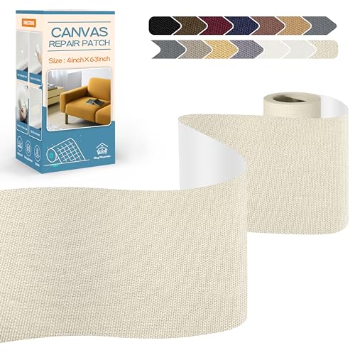 KING MOUNTAIN Canvas Repair Tape,Outdoor Gear Patch, 4×63 Inches,Waterproof,Self-Adhesive for Repairing Boat Covers,Sun Shades,Sofas,Tents,Lounge Chairs,Awnings (Dark Brown)