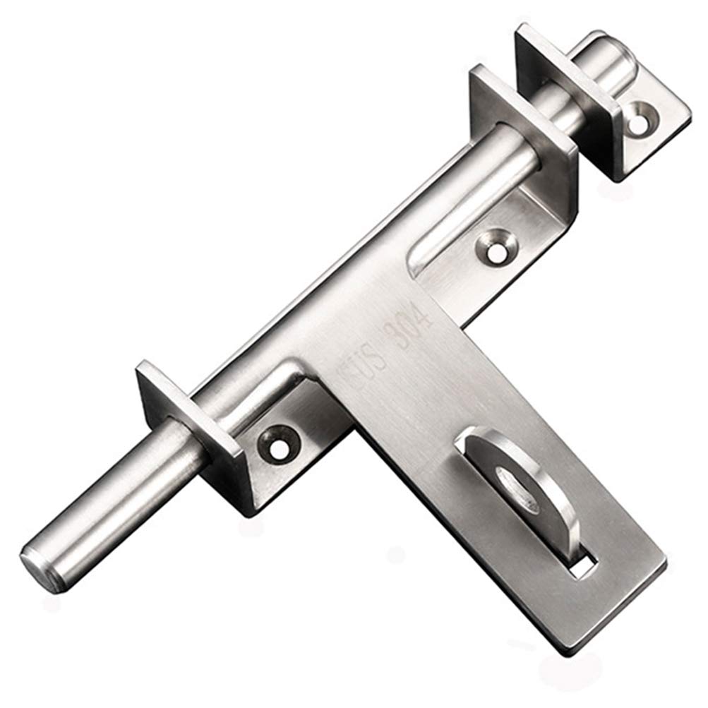 DINGCHI Sliding Bolt Security Lock Throw Lock Heavy Duty 304 Stainless Steel Barrel Door Bolt with Hole Brushed Finish