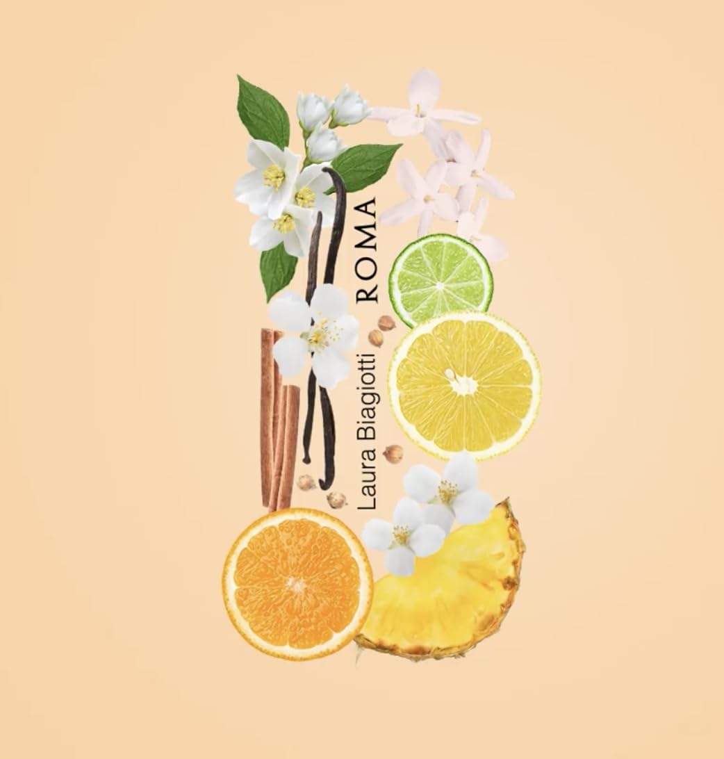 Laura Biagiotti Roma for Women - Sweet and Elegant Scent - Opens with Pink Grapefruit and Black Currant - Unleashes Delicate and Timeless Sensuality - Perfect for Date Night - 3.3 oz EDT Spray