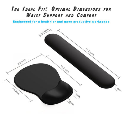 ErgoComfort Gel Wrist Rest Mouse Pad-Ergonomic Office Mousepad with Wrist Support-Non-Slip, Design Desk Accessories Mat for Home&Game Decor (09PinkSerenity Set)