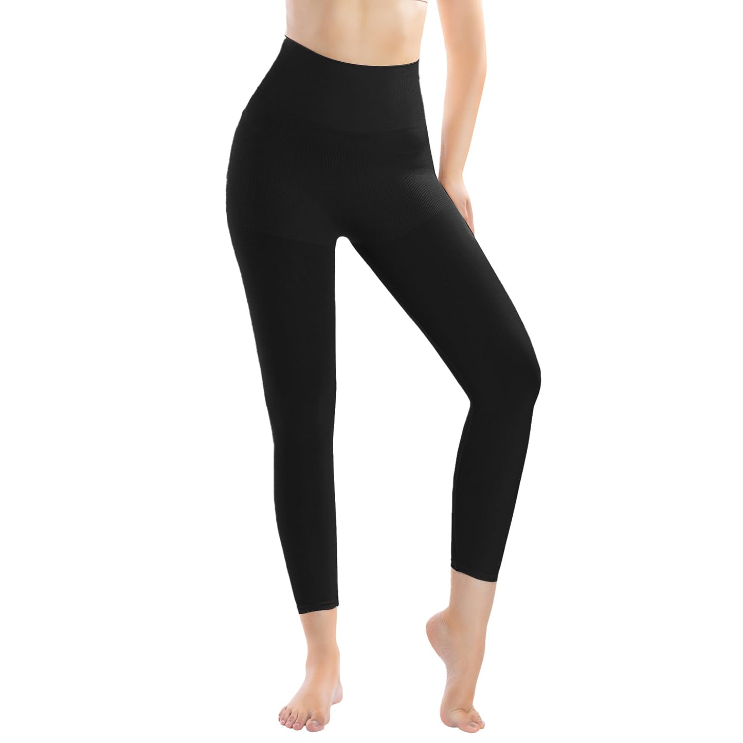 +MD Shapewear for Women Tummy Control Seamless High Waisted Light Compression Footless Tights Leggings