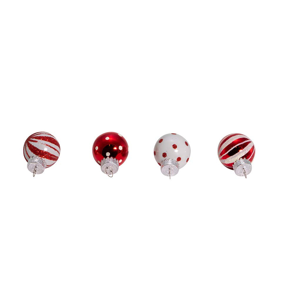 Kurt Adler GG0294 1-Inch Ornament Set, Red, White
